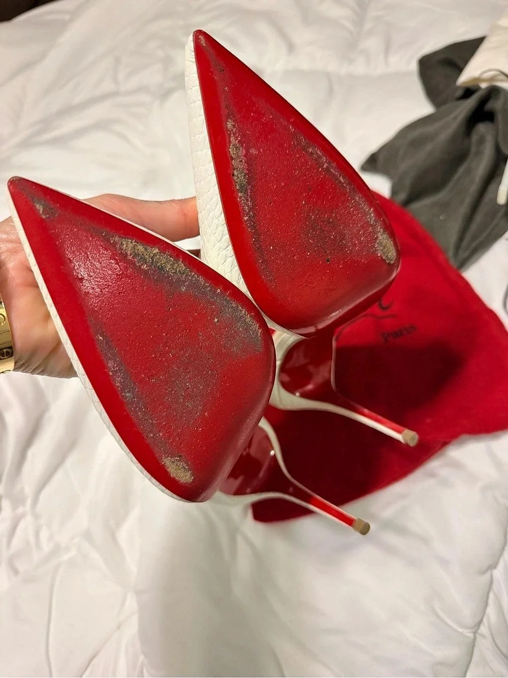 Christian Louboutin Iriza 100 Python-Embossed Pumps White